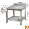 Galleyz Paslanmaz Çelik Çalışma Tezgahı ECO - 700x600mm - Sırtlı alt raflı