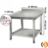Galleyz Paslanmaz Çelik Çalışma Tezgahı ECO -800x600mm - Alt Raflı, Sırtlı