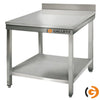 Galleyz Paslanmaz Çelik Çalışma Tezgahı ECO -800x600mm - Alt Raflı, Sırtlı