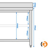 Galleyz Paslanmaz Çelik Çalışma Tezgahı ECO -800x600mm - Alt Raflı, Sırtlı