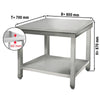 Galleyz Paslanmaz Çelik Çalışma tezgahı ECO - 800x700mm- Sırtsız alt raflı