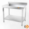 Galleyz Paslanmaz Çelik Çalışma Tezgahı - PREMIUM- 1000x600mm -Sırtlı alt raflı