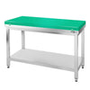 Galleyz Paslanmaz Çelik Çalışma Tezgahı PREMIUM- 1000x700mm - Alt Raflı, Sırtsız, Kesme Plakası dahil