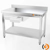 Galleyz Paslanmaz Çelik Çalışma Tezgahı - PREMIUM- 1200x600mm - Alt Raflı