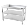 Galleyz Paslanmaz Çelik Çalışma Tezgahı PREMIUM- 1200x700mm - Alt Raflı, Ara Raflı