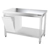 Galleyz Paslanmaz Çelik Çalışma Tezgahı - PREMIUM- 1200x700mm - Sırtsız alt raflı