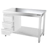 Galleyz Paslanmaz Çelik Çalışma Tezgahı - PREMIUM- 1200x700mm - Sırtsız alt raflı