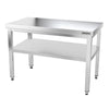 Galleyz Paslanmaz Çelik Çalışma Tezgahı - PREMIUM- 1200x700mm - Sırtsız alt raflı