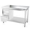 Galleyz Paslanmaz Çelik Çalışma Tezgahı - PREMIUM- 1200x700mm - Sırtsız alt raflı