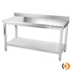 Galleyz Paslanmaz Çelik Çalışma Tezgahı - PREMIUM- 1400x600mm - Sırtlı alt raflı
