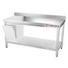 Galleyz Paslanmaz Çelik Çalışma Tezgahı - PREMIUM- 1400x600mm - Sırtlı alt raflı