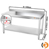 Galleyz Paslanmaz Çelik Çalışma Tezgahı - PREMIUM- 1400x600mm - Sırtlı alt raflı
