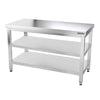 Galleyz Paslanmaz Çelik Çalışma Tezgahı PREMIUM- 1400x700mm - Alt Raflı, Ara Raflı