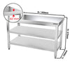 Galleyz Paslanmaz Çelik Çalışma Tezgahı PREMIUM- 1400x700mm - Alt Raflı, Ara Raflı