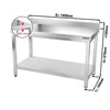 Galleyz Paslanmaz Çelik Çalışma Tezgahı - PREMIUM- 1400x700mm - Sırtsız alt raflı