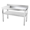 Galleyz Paslanmaz Çelik Çalışma Tezgahı - PREMIUM- 1400x700mm - Sırtsız alt raflı