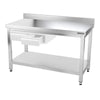 Galleyz Paslanmaz Çelik Çalışma Tezgahı - PREMIUM- 1400x700mm - Sırtsız alt raflı