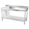 Galleyz Paslanmaz Çelik Çalışma Tezgahı - PREMIUM- 1500x600mm - Sırtlı alt raflı