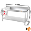 Galleyz Paslanmaz Çelik Çalışma Tezgahı - PREMIUM- 1500x600mm - Sırtlı alt raflı