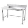 Galleyz Paslanmaz Çelik Çalışma Tezgahı PREMIUM- 1500x700mm - Alt Raflı, Destekli & Sırtlı