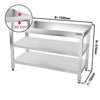 Galleyz Paslanmaz Çelik Çalışma Tezgahı PREMIUM - 1500x700mm - Alt ve Ara Raflı