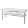 Galleyz Paslanmaz Çelik Çalışma Tezgahı PREMIUM - 1500x700mm - Kesme plakası dahil, sırtsız alt raflı