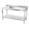 Galleyz Paslanmaz Çelik Çalışma Tezgahı - PREMIUM- 1500x700mm - Sırtsız alt raflı