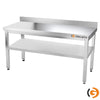 Galleyz Paslanmaz Çelik Çalışma Tezgahı - PREMIUM- 1600x600mm - Sırtlı alt raflı