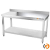 Galleyz Paslanmaz Çelik Çalışma Tezgahı - PREMIUM- 1600x600mm - Sırtlı alt raflı