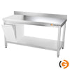 Galleyz Paslanmaz Çelik Çalışma Tezgahı - PREMIUM- 1600x600mm - Sırtlı alt raflı