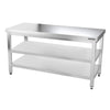 Galleyz Paslanmaz Çelik Çalışma Tezgahı PREMIUM- 1600x700mm - Alt Raflı, Ara Raflı