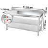 Galleyz Paslanmaz Çelik Çalışma Tezgahı PREMIUM- 1600x700mm - Alt Raflı, Sırtlı, Ara Raflı