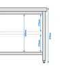 Galleyz Paslanmaz Çelik Çalışma Tezgahı - PREMIUM- 1600x700mm - Sırtsız alt raflı