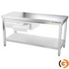 Galleyz Paslanmaz Çelik Çalışma Tezgahı - PREMIUM- 1600x700mm - Sırtsız alt raflı