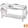 Galleyz Paslanmaz Çelik Çalışma Tezgahı - PREMIUM- 1600x700mm - Sırtsız alt raflı