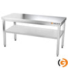 Galleyz Paslanmaz Çelik Çalışma Tezgahı - PREMIUM- 1600x700mm - Sırtsız alt raflı