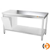 Galleyz Paslanmaz Çelik Çalışma Tezgahı - PREMIUM- 1600x700mm - Sırtsız alt raflı