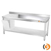 Galleyz Paslanmaz Çelik Çalışma Tezgahı - PREMIUM- 1800x600mm - Sırtlı alt raflı