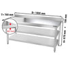Galleyz Paslanmaz Çelik Çalışma Tezgahı PREMIUM- 1800x700mm - Alt Raflı, Sırtlı, Destekli
