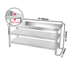 Galleyz Paslanmaz Çelik Çalışma Tezgahı PREMIUM- 1800x700mm - Alt Raflı, Ara Raflı