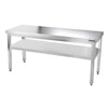 Galleyz Paslanmaz Çelik Çalışma Tezgahı - PREMIUM- 1800x700mm - Sırtsız alt raflı