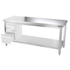 Galleyz Paslanmaz Çelik Çalışma Tezgahı - PREMIUM- 1800x700mm - Sırtsız alt raflı