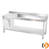 Galleyz Paslanmaz Çelik Çalışma Tezgahı - PREMIUM- 2000x600mm - Sırtlı alt raflı