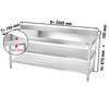 Galleyz Paslanmaz Çelik Çalışma Tezgahı PREMIUM- 2000x700mm - Alt Raflı, Sırtlı, Ara Raflı
