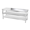 Galleyz Paslanmaz Çelik Çalışma Tezgahı PREMIUM- 2000x700mm - Alt Raflı, Ara Raflı
