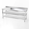 Galleyz Paslanmaz Çelik Çalışma Tezgahı PREMIUM- 2000x700mm - Alt Raflı, Sırtlı, Ara Raflı