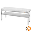 Galleyz Paslanmaz Çelik Çalışma Tezgahı PREMIUM - 2000x700mm - Kesme plakası dahil, sırtsız alt raflı