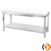 Galleyz Paslanmaz Çelik Çalışma Tezgahı PREMIUM - 2000x700mm - Kesme plakası dahil, sırtsız alt raflı