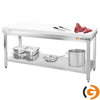 Galleyz Paslanmaz Çelik Çalışma Tezgahı PREMIUM - 2000x700mm - Kesme plakası dahil, sırtsız alt raflı