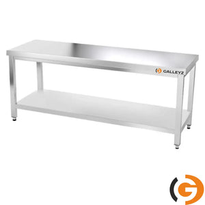 Galleyz Paslanmaz Çelik Çalışma Tezgahı - PREMIUM- 2000x700mm - Sırtsız alt raflı